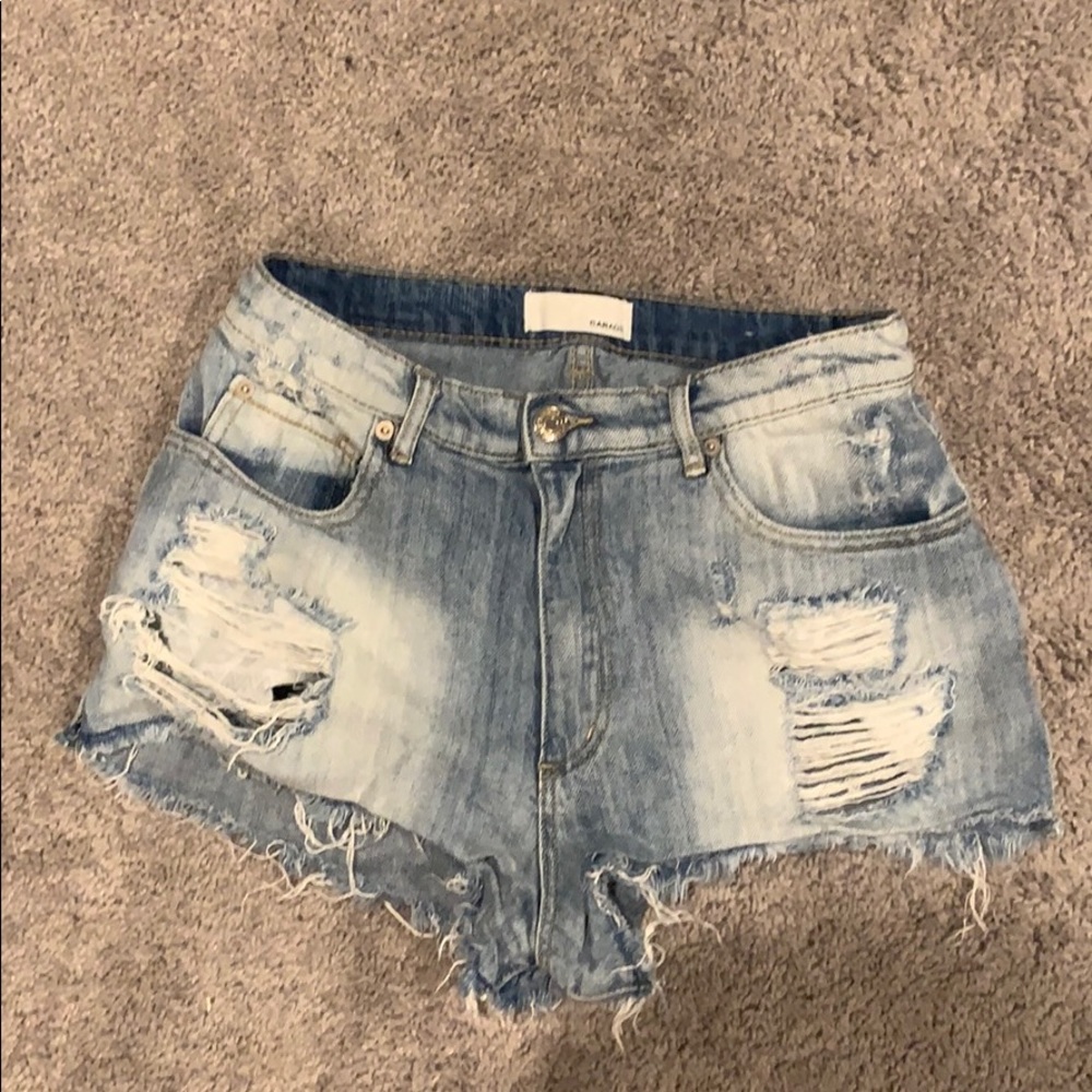 High waisted jean shorts